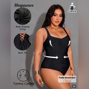 SHEIN Plus Size Black Body Shaping Swimsuit Size 2X